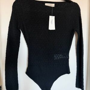 Abercrombie & Fitch Black Knit Bodysuit